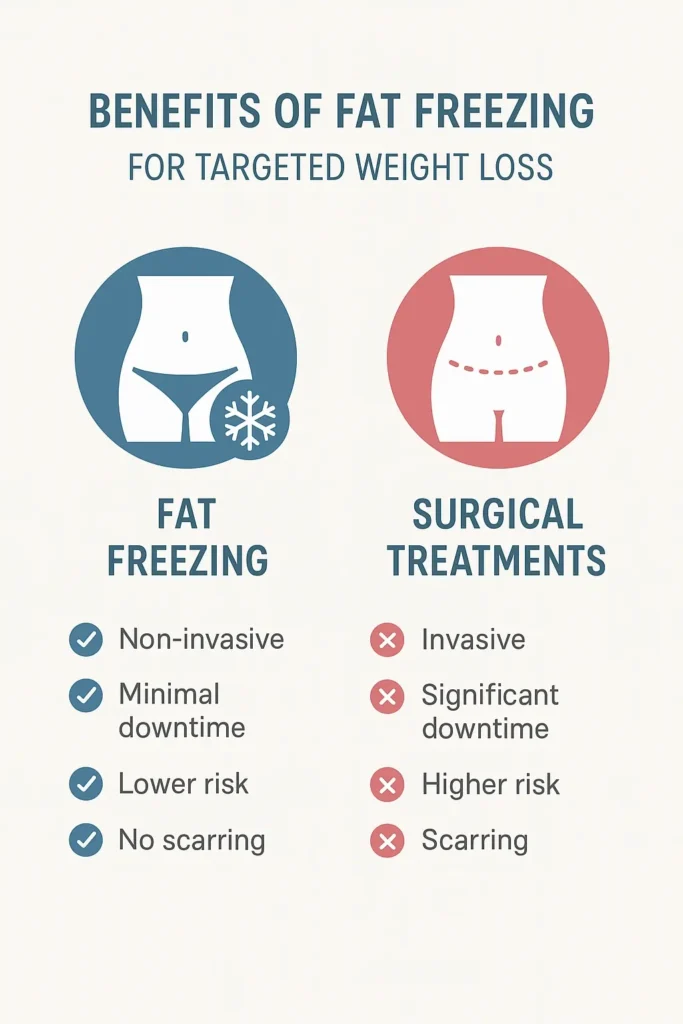 graphic showing the benefits of fat freezing Sands End