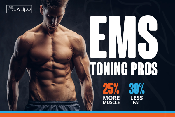 Image of man with sculpted stomach showing the fat loss and muscle gain of LA-EMS Body Sculpting Treatment Sands End